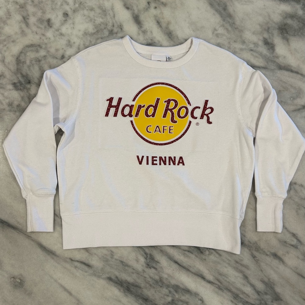Hard Rock Cafe Vienna Glitter Logo Crewneck Sweatshirt Women’s XS Girls XL